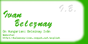 ivan beleznay business card