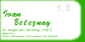 ivan beleznay business card